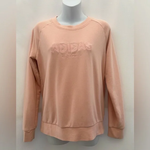 Adidas Pink Crew Neck Sweater Casual Athletic Wear #A2 - Picture 1 of 7